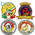 Großhandel benutzerdefinierte reflektierende Freimaurer Markenstickerei Abzeichen Biker Club großer gewebter gestickter Motorrad-Patch